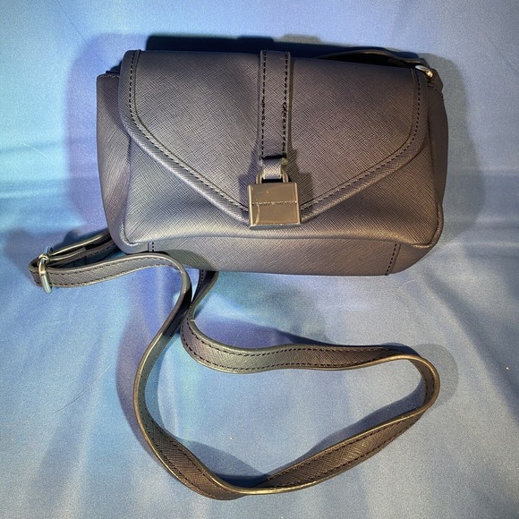 Tommy Hilfiger Handbags - Tommy Hilfiger Blue saffiano leather silver Lock Accent Crossbody Shoulder Bag‎
